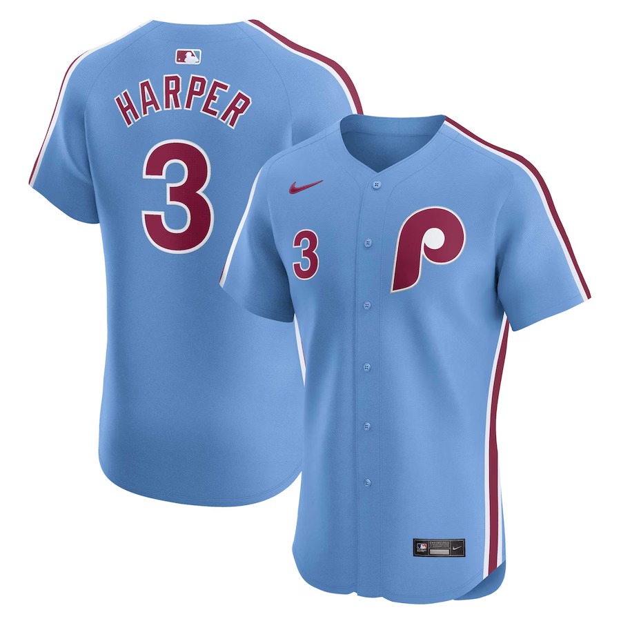 Men's Philadelphia Phillies Bryce Harper Nike Royal Alternate Elite Player Jersey