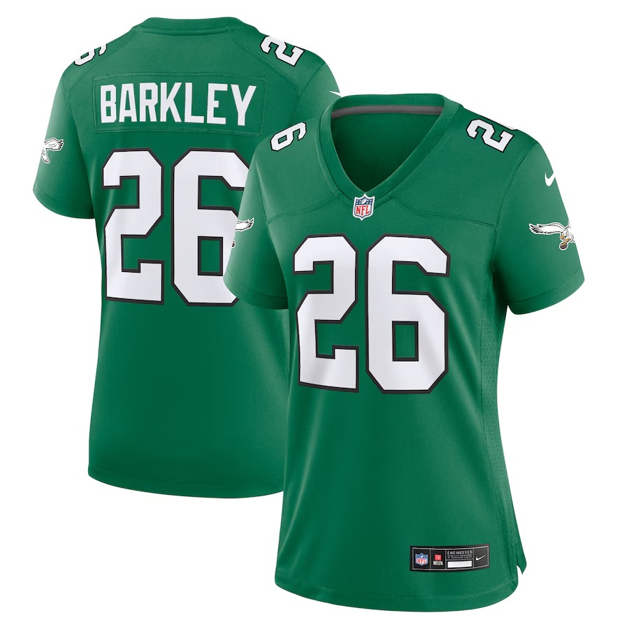 Women's Philadelphia Eagles Saquon Barkley Nike  Kelly Green Alternate Game Jersey