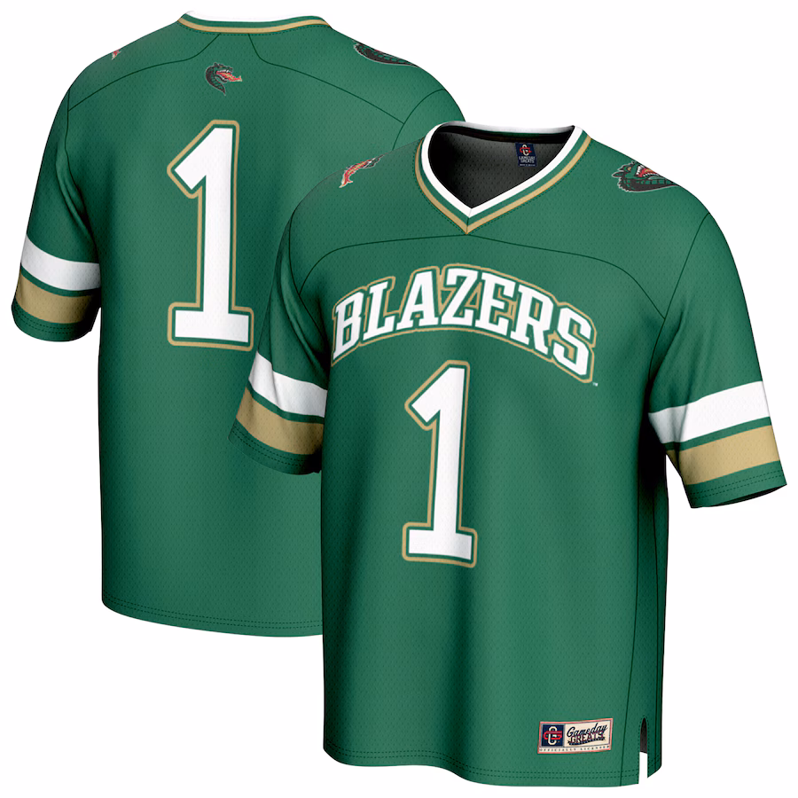 Unisex GameDay Greats #1 Green UAB Blazers Lightweight Collegiate Football Fashion Jersey