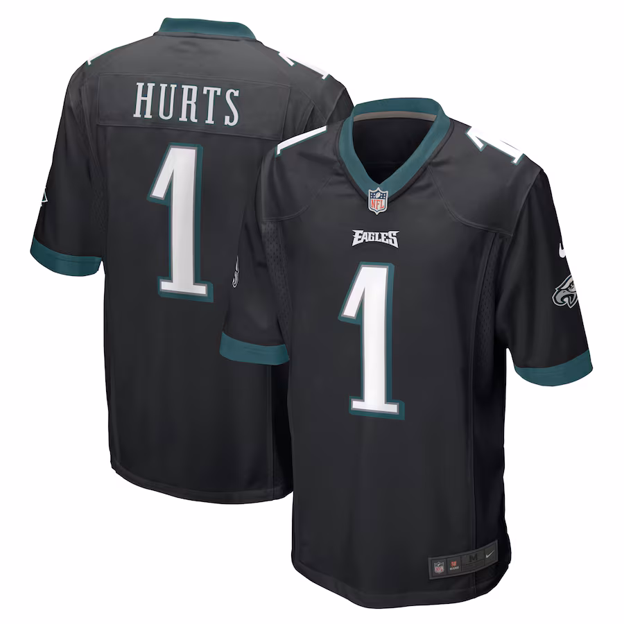 Men's Philadelphia Eagles Jalen Hurts Nike Black Alternate Game Jersey