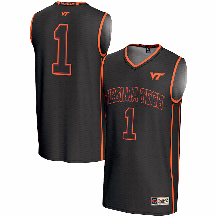 Unisex GameDay Greats #1 Black Virginia Tech Hokies Lightweight Basketball Jersey