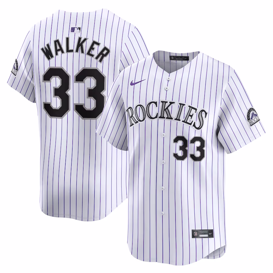 Men's Colorado Rockies Larry Walker Nike White Home Limited Player Jersey