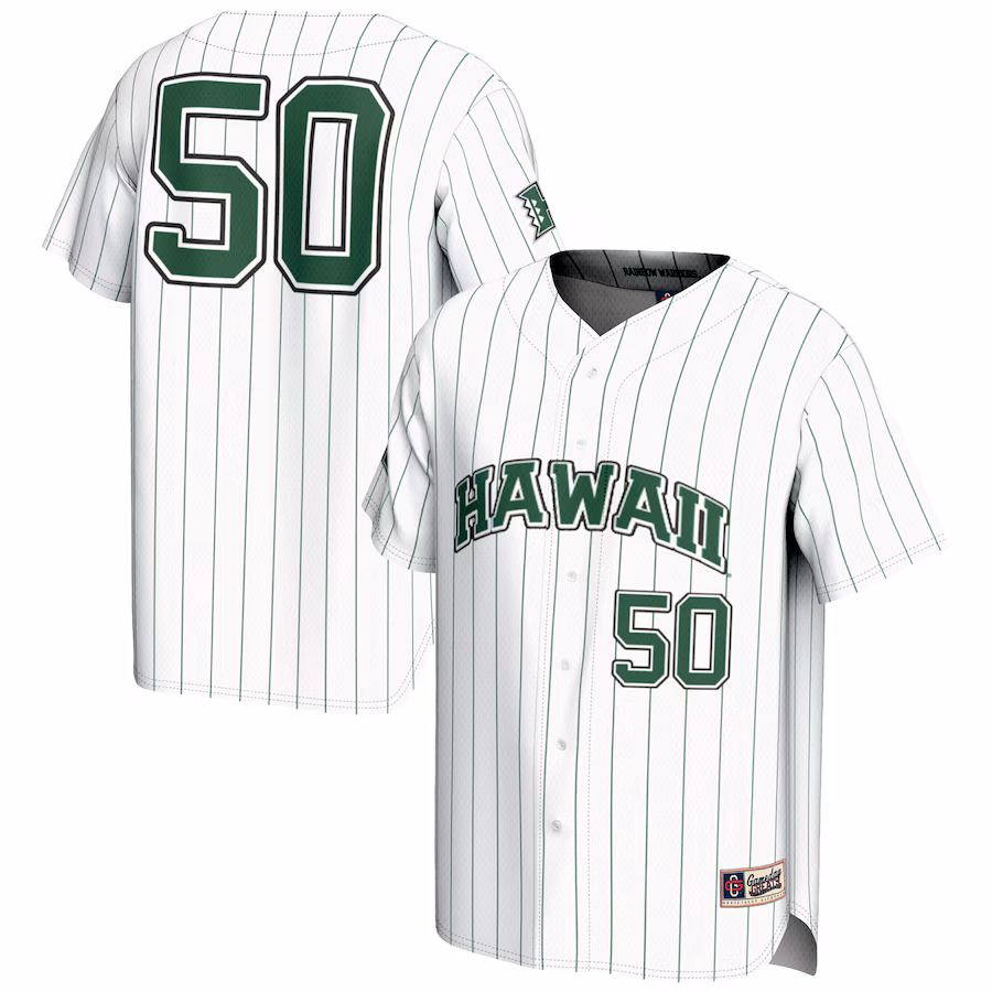 Men's GameDay Greats #1 White Hawaii Rainbow Warriors Lightweight Baseball Jersey
