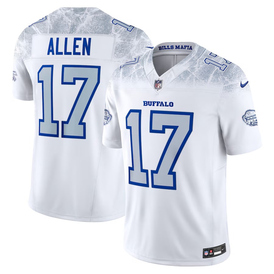 Men's Buffalo Bills Josh Allen Nike White 2025 Rivalries Collection Limited Jersey