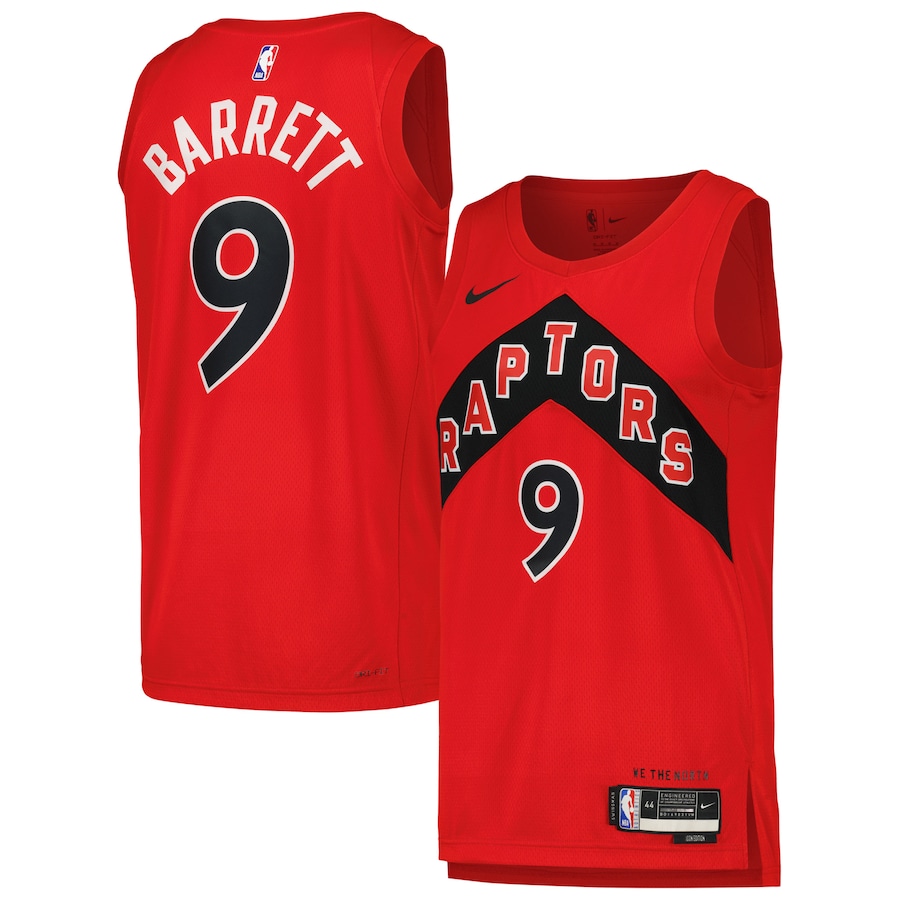 Unisex Toronto Raptors RJ Barrett Nike Red Swingman Player Jersey - Icon Edition