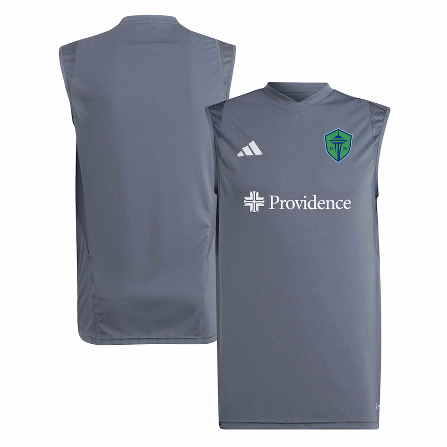 Men's Seattle Sounders FC adidas Gray 2024 AREOREADY Sleeveless Training Jersey