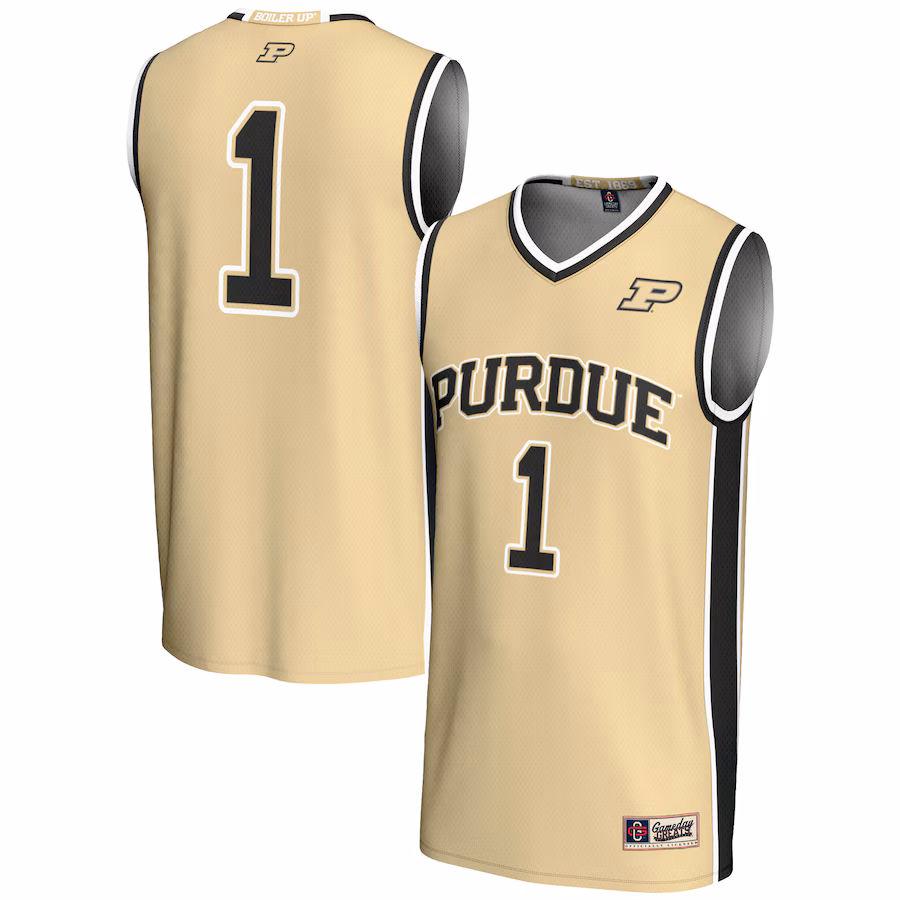 Male GameDay Greats #1  Gold Purdue Boilermakers  Lightweight Basketball Jersey