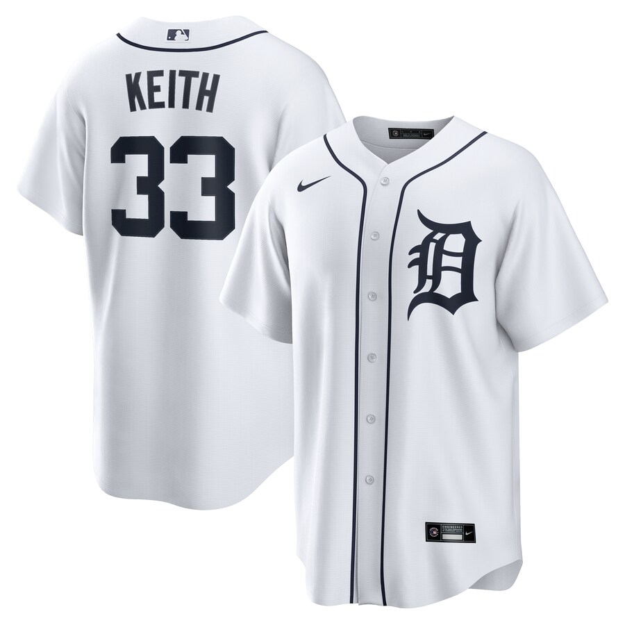 Men's Detroit Tigers Colt Keith Nike White Home Replica Jersey