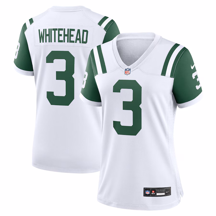 Women's New York Jets Jordan Whitehead Nike White Classic Alternate Player Game Jersey