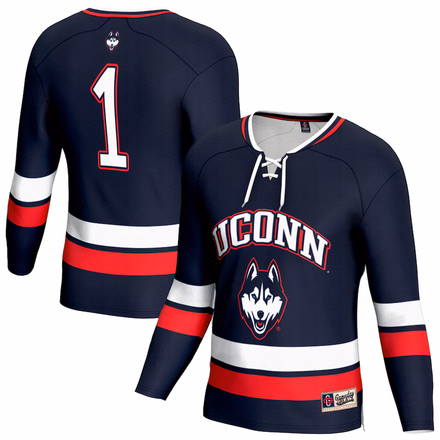 Unisex GameDay Greats  Navy UConn Huskies Lightweight Men's Hockey Team Fashion Jersey