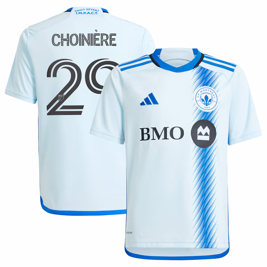 Youth CF Montreal Mathieu Choinière adidas Light Blue 2024 La Main Replica Player Jersey