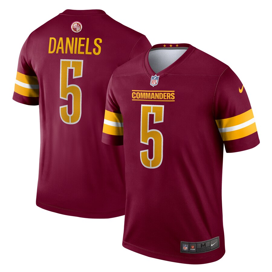 Men's Washington Commanders Jayden Daniels Nike Burgundy Team Legend Player Performance Top