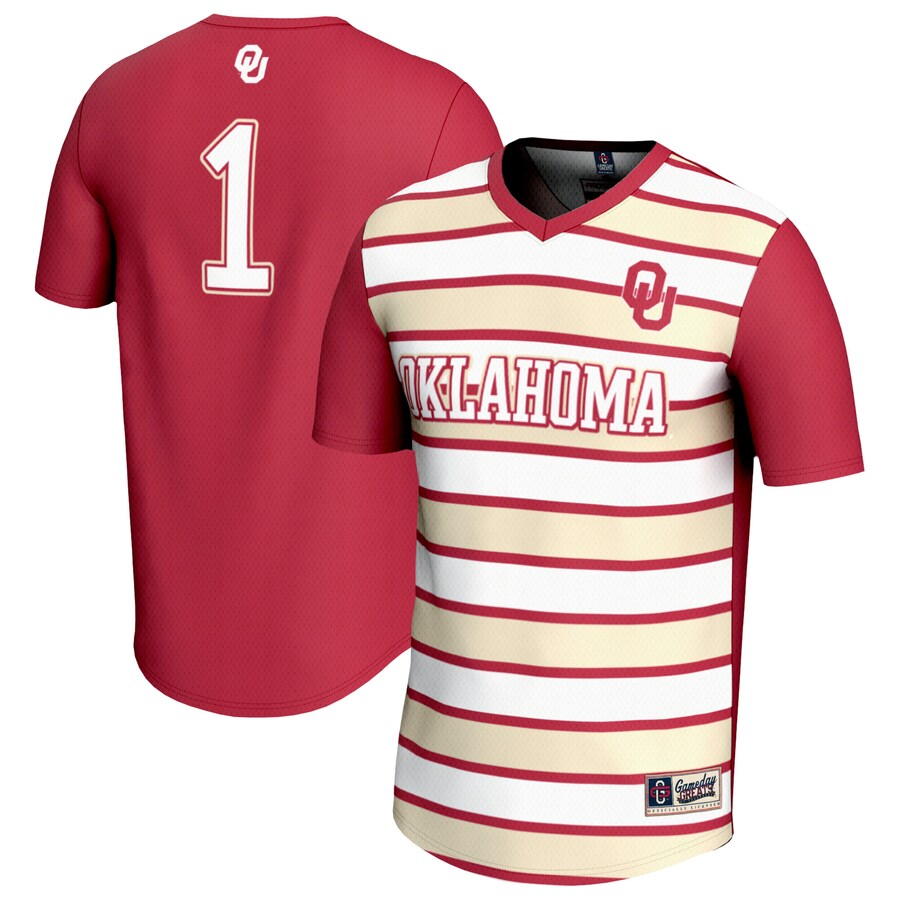 Youth GameDay Greats #1 Crimson Oklahoma Sooners Lightweight Soccer Fashion Jersey