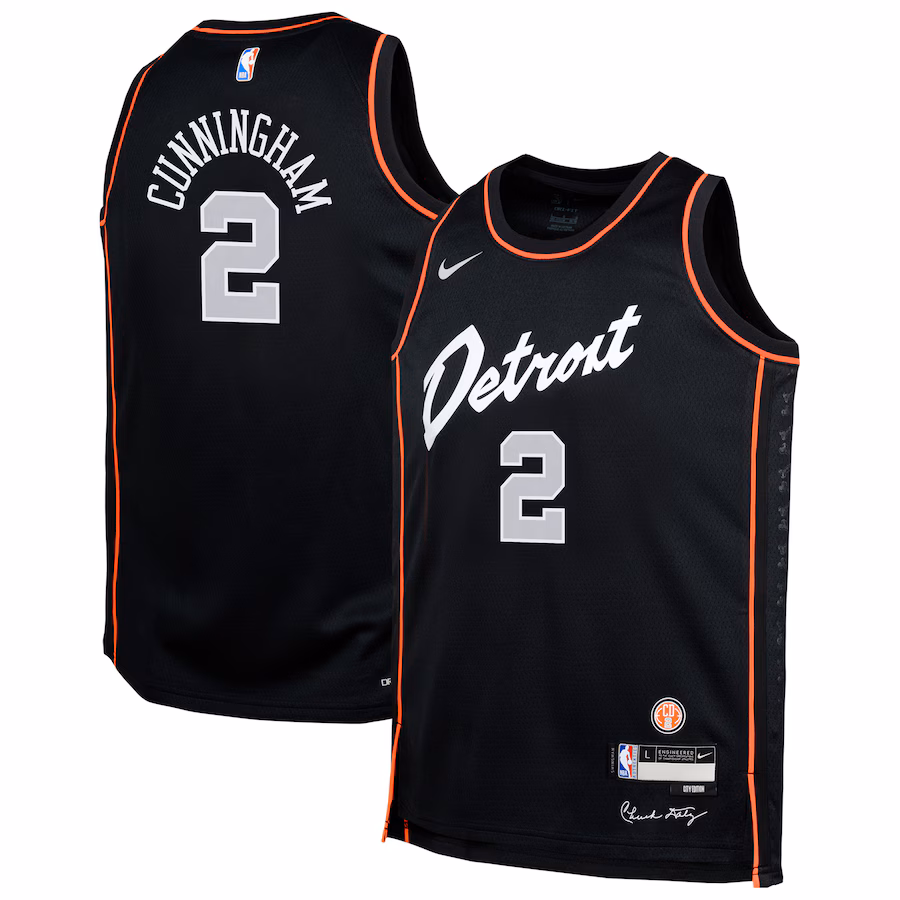 Youth Detroit Pistons Cade Cunningham Nike Black  Swingman Replica Jersey - City Edition
