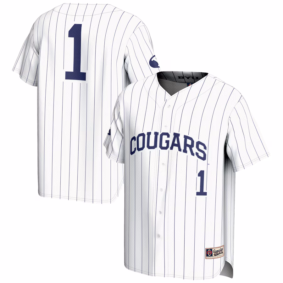 Unisex GameDay Greats #1 White BYU Cougars Lightweight Baseball Jersey