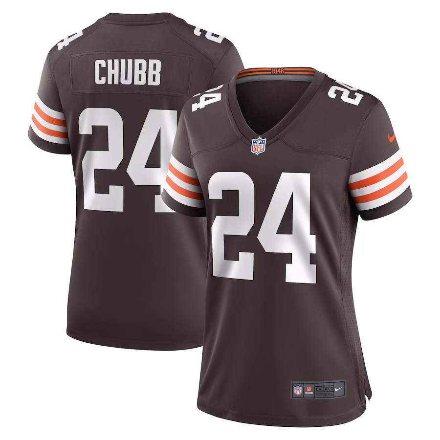 Women's Cleveland Browns Nick Chubb Nike  Brown Team Game Jersey