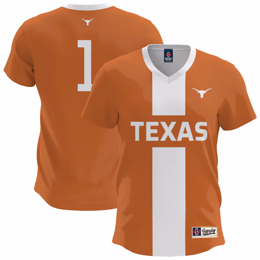 Youth GameDay Greats  Burnt Orange Texas Longhorns Lightweight Soccer Fashion Jersey