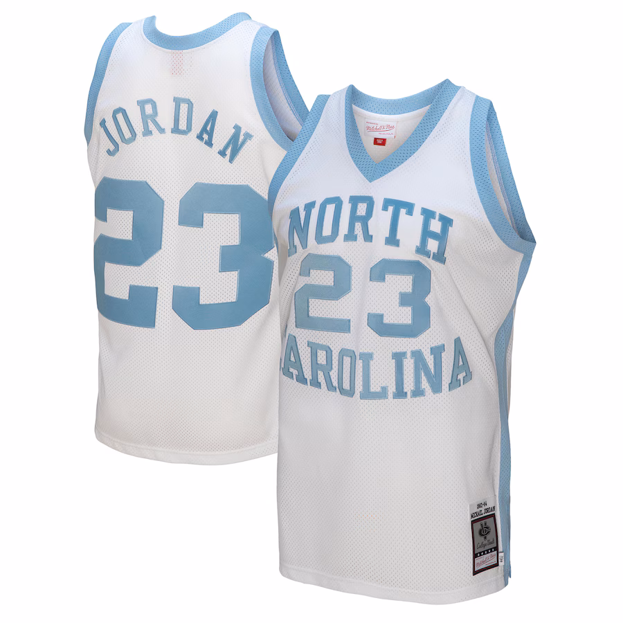 Men's Mitchell & Ness Michael Jordan White North Carolina Tar Heels 1983/84 Authentic Retired Player Jersey