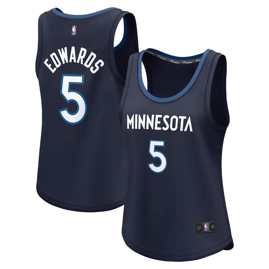 Women's Minnesota Timberwolves Anthony Edwards Fanatics Navy Fast Break Player Jersey - Icon Edition