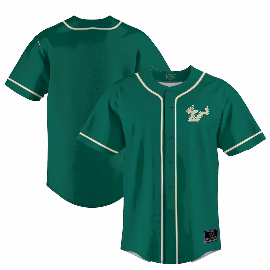Men's ProSphere Green South Florida Bulls  Baseball Jersey