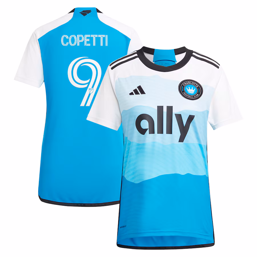 Women's Charlotte FC Enzo Copetti adidas Blue 2024 The Carolina Kit: Explore Replica Player Jersey