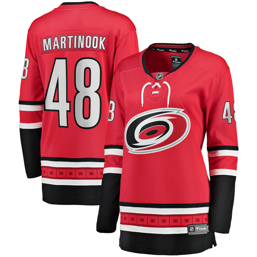 Women's Carolina Hurricanes Jordan Martinook Fanatics Red Alternate Breakaway Player Jersey