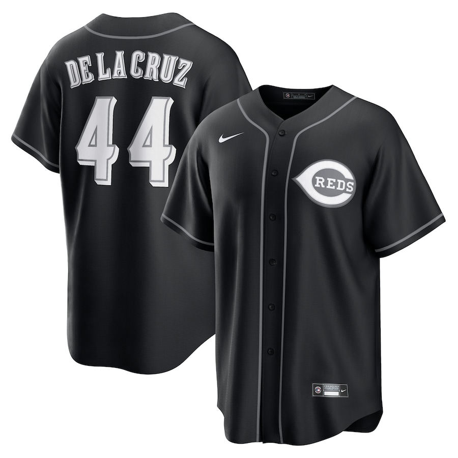 Men's Cincinnati Reds Elly De La Cruz Nike Black Lights Out Replica Player Jersey