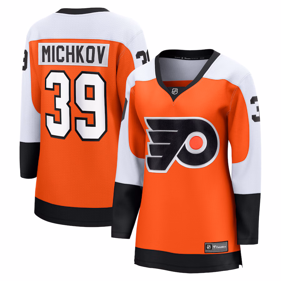 Women's Philadelphia Flyers Matvei Michkov Fanatics Orange Home Premier Breakaway Player Jersey