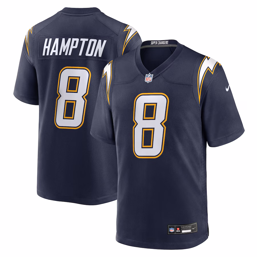 Men's Los Angeles Chargers Omarion Hampton Nike Navy Alternate Super Chargers Game Player Jersey