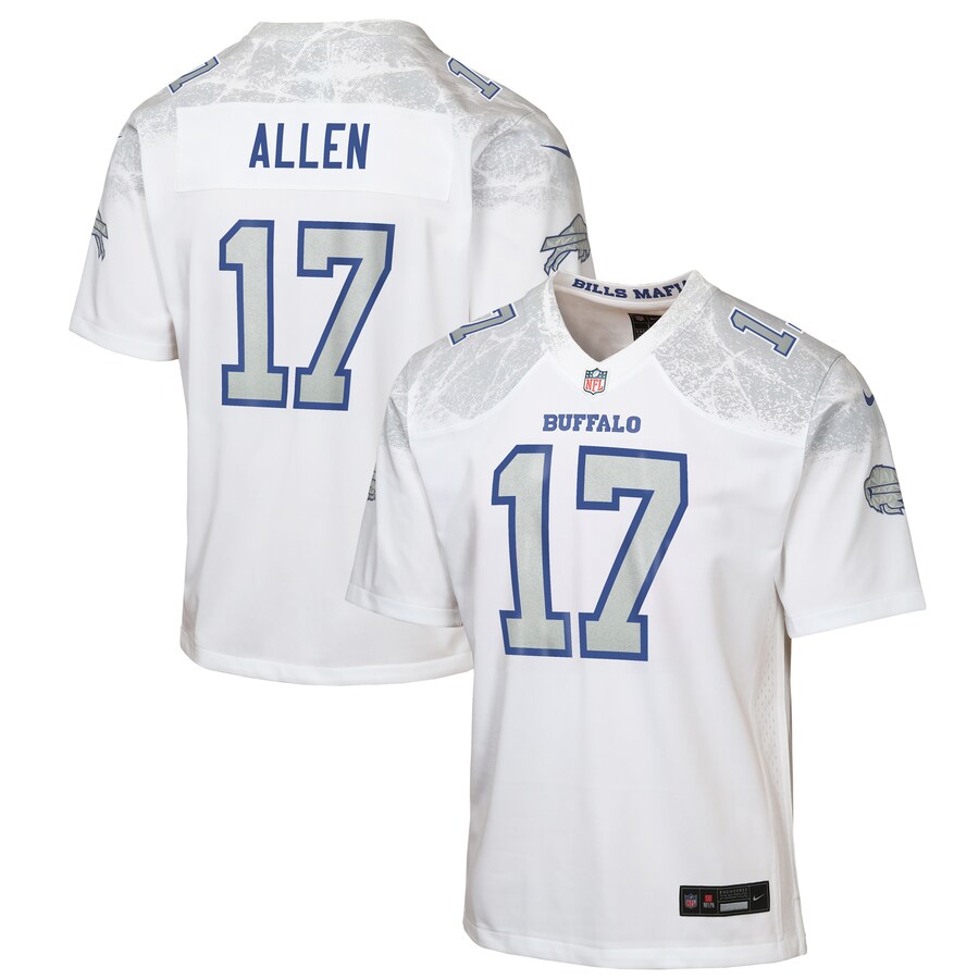 Youth Buffalo Bills Josh Allen Nike White 2025 Rivalries Collection Game Jersey