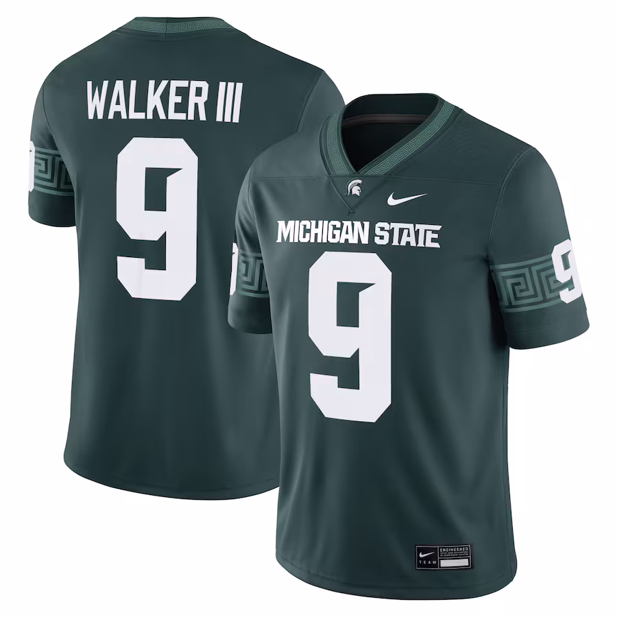 Men's Nike Kenneth Walker III Green Michigan State Spartans Alumni Game Jersey