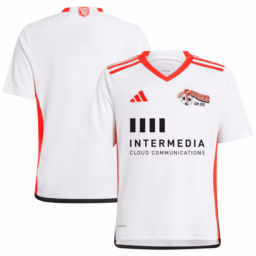 Youth San Jose Earthquakes  adidas White 2024 The 50 Kit Replica Jersey