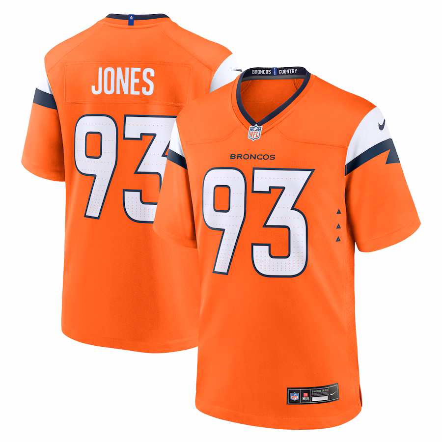 Men's Denver Broncos D.J. Jones Nike Orange Team Game Jersey