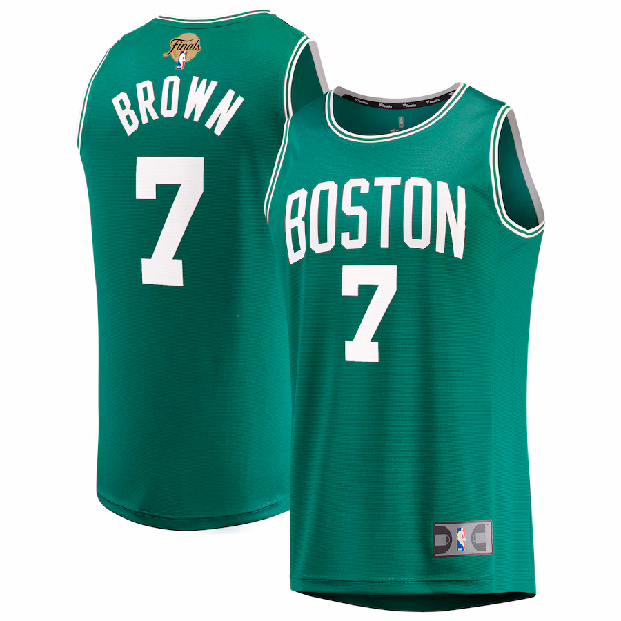 Men's Boston Celtics Jaylen Brown Fanatics Kelly Green 2024 NBA Finals Fast Break Replica Player Jersey - Icon Edition