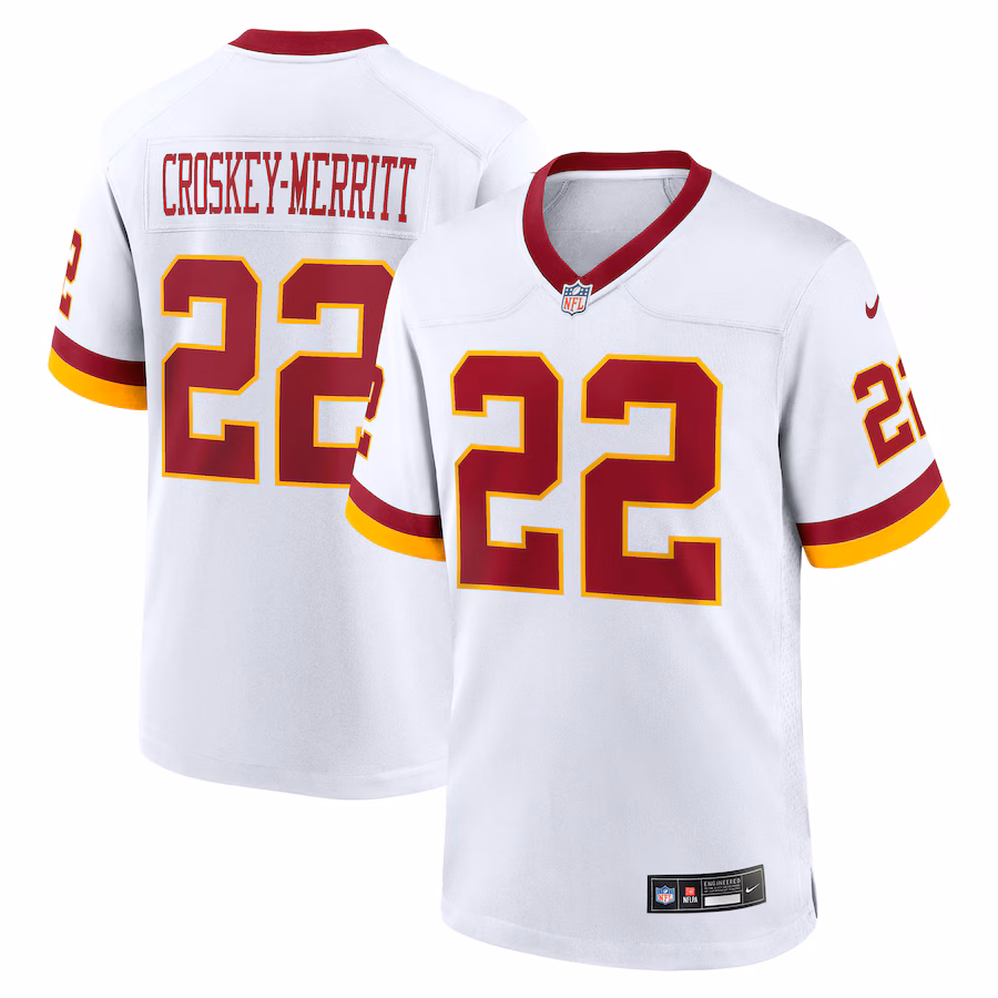 Men's Washington Commanders Jacory Croskey-Merritt Nike White Game Super Bowl Era Jersey