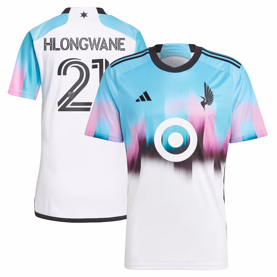 Men's Minnesota United FC Bongokuhle Hlongwane adidas White 2023 The Northern Lights Kit Replica Jersey