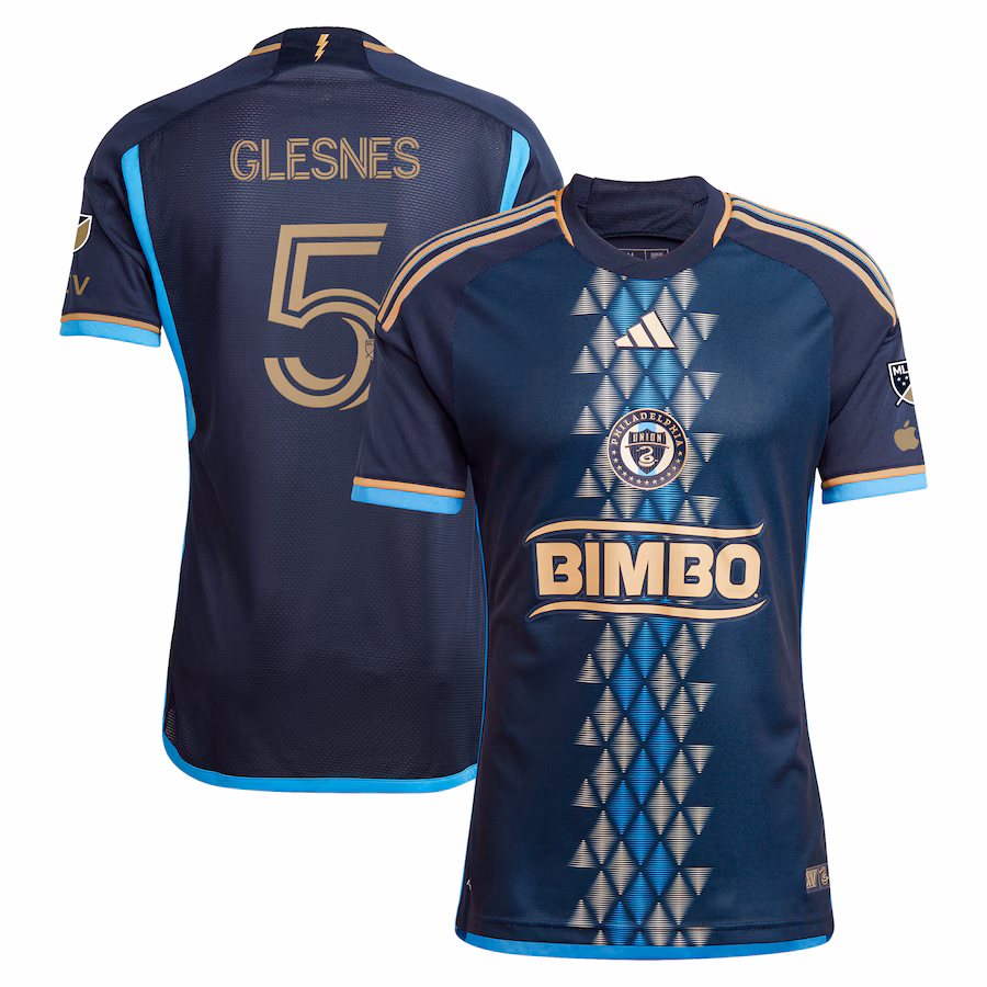 Men's Philadelphia Union Jakob Glesnes adidas Navy 2024 The XV Kit Authentic Player Jersey