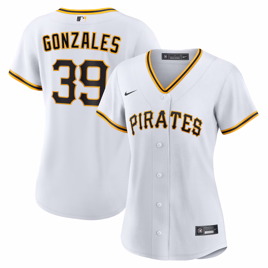 Women's Pittsburgh Pirates Nick Gonzales Nike White Home Replica Jersey