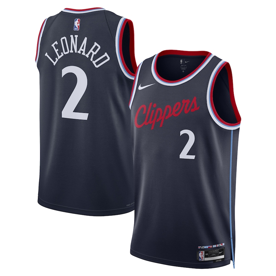 Unisex LA Clippers Kawhi Leonard Nike Navy 2024/25 Swingman Jersey - Icon Edition