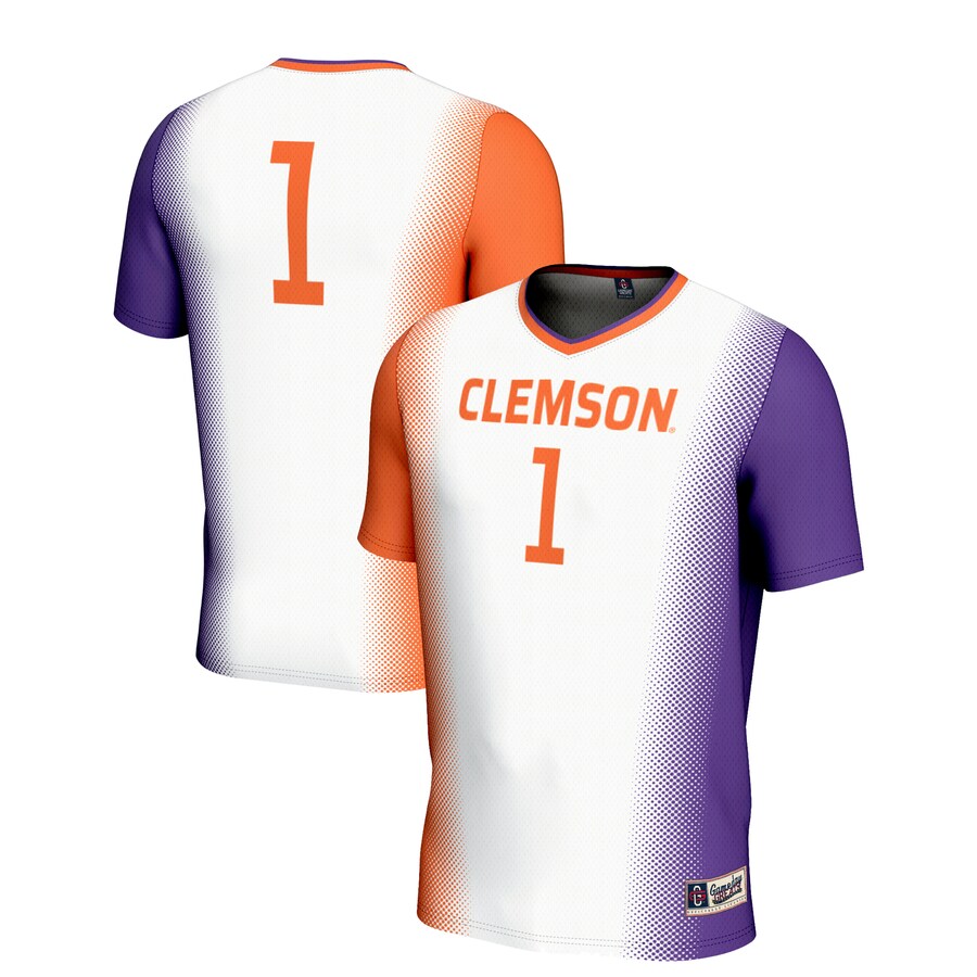 Youth GameDay Greats White #1 Clemson Tigers  Lightweight Women's Soccer Jersey