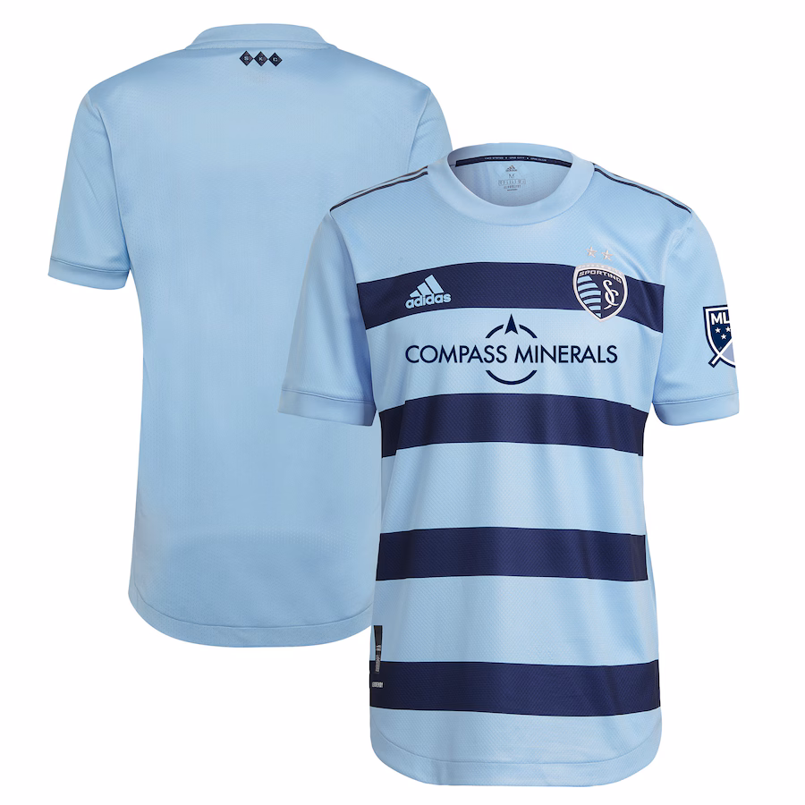 Men's Sporting Kansas City adidas Light Blue 2021 Primary Authentic Blank Jersey