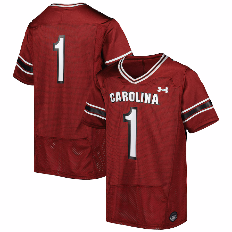 #1 South Carolina Gamecocks Under Armour Youth Replica Football Jersey - Garnet