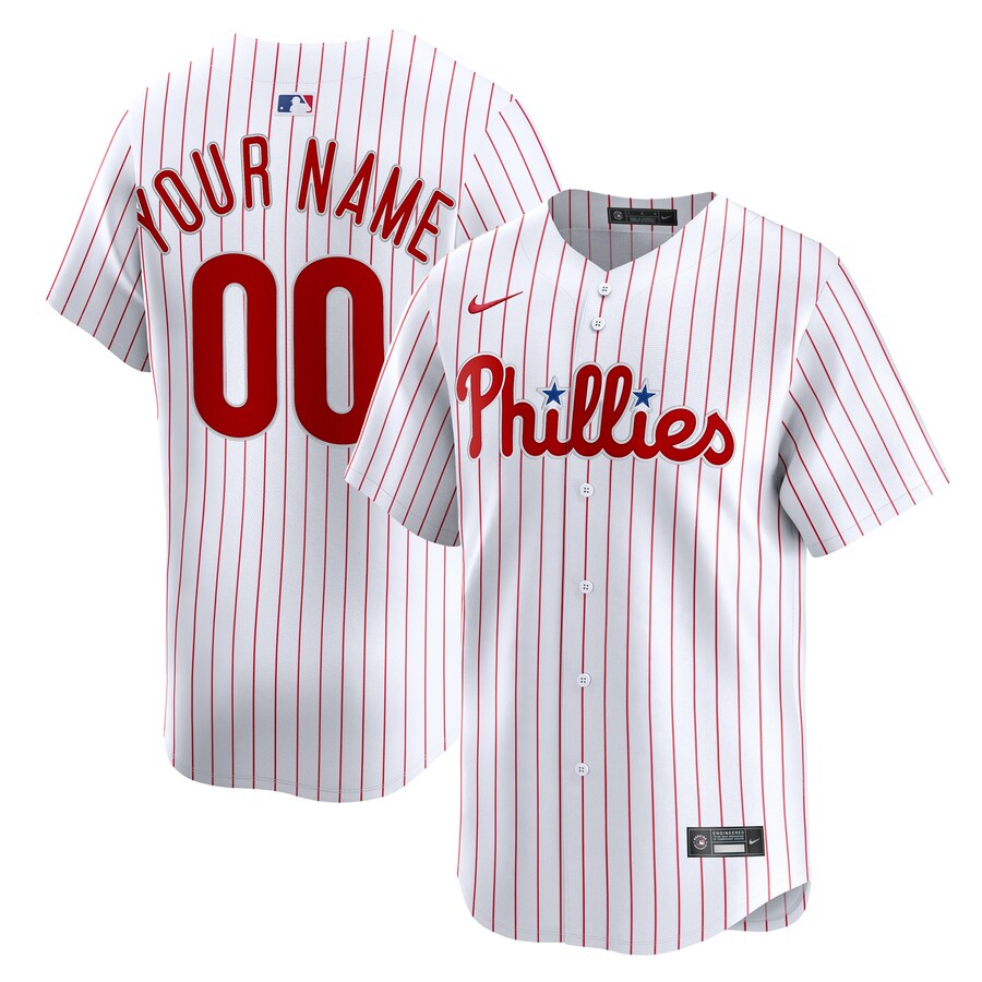 Youth Philadelphia Phillies Nike White Home Custom Limited Jersey