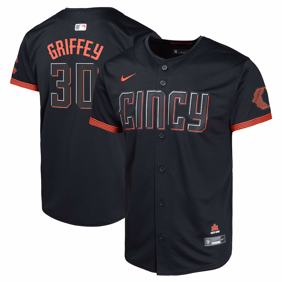 Youth Cincinnati Reds Ken Griffey Jr. Nike Black City Connect Limited Player Jersey