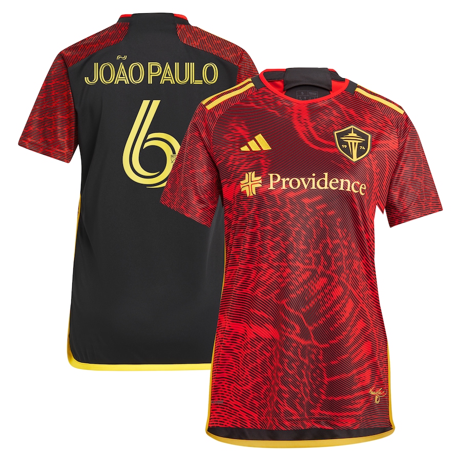 Women's Seattle Sounders FC Joao Paulo adidas Red 2024 The Bruce Lee Kit Replica Player Jersey
