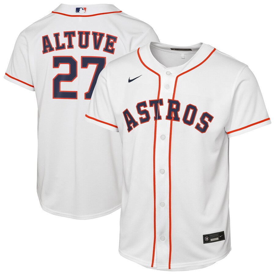 Youth Houston Astros Jose Altuve Nike White Home Replica Player Jersey