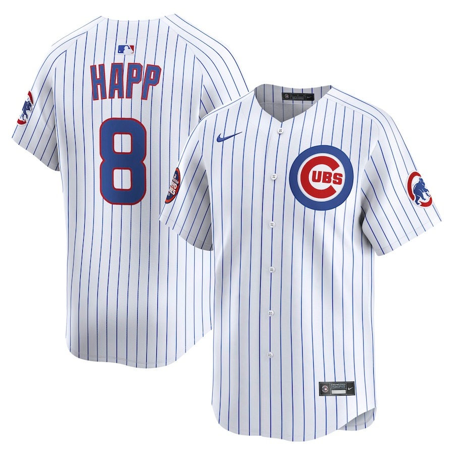 Men's Chicago Cubs Ian Happ Nike White 2025 MLB World Tour: Tokyo Series Home Limited Player Jersey