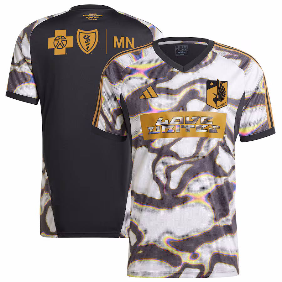 Men's Minnesota United FC adidas Black 2024 Pride Pre-Match Top