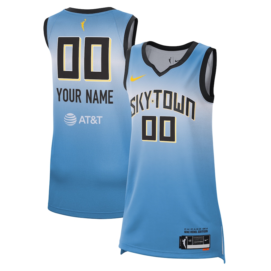 Unisex Chicago Sky  Nike Light Blue 2024 Rebel Edition Custom Jersey