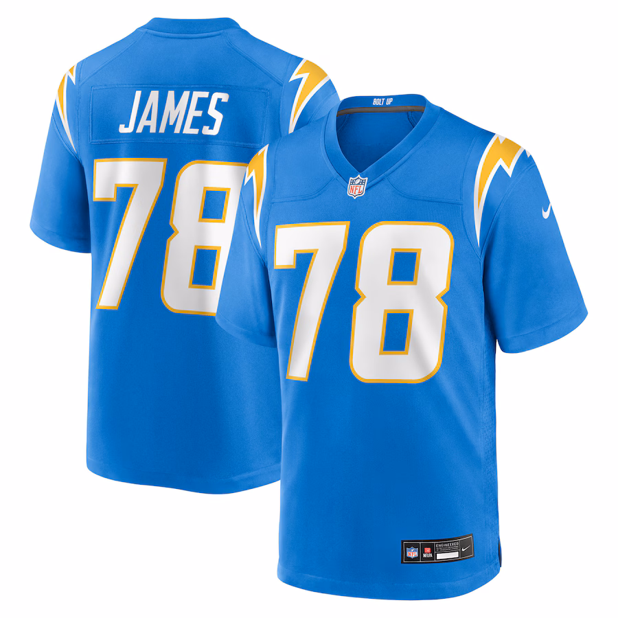 Men's Los Angeles Chargers Andre James Nike Powder Blue Team Game Jersey